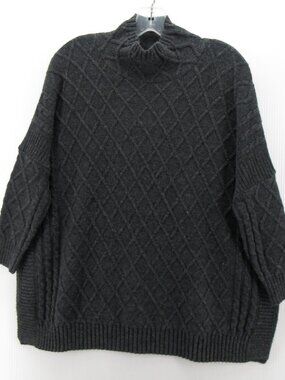 Mer Sea Sweater One isbon Traveler Lattice Knit Boxy Mock Neck